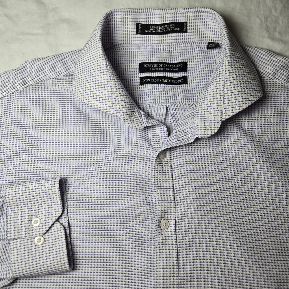 Forsyth‎ of Canada Button Up Long Sleeve Tailored Fit Dress shirt 16.5 | 32/33